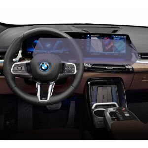 Folie de protecție Duragon instalată pe ecranul de navigație BMW iX1 2022+ - Accesorii electronice auto
