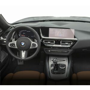 Duragon navigációs képernyővédő fólia felszerelve egy BMW Z4 2018-2023 műszerfalára - Fejegység kiegészítő