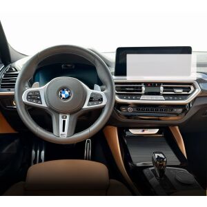 Duragon Displayschutzfolie installiert auf BMW X4 2022+ Navigations- und Instrumententafel - Kfz-Elektronik