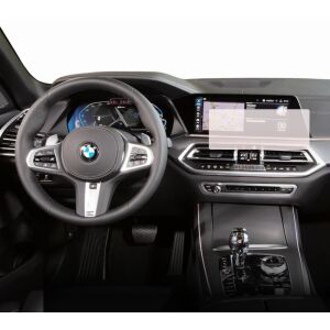 Folie de protecție mată Duragon instalată pe ecranul de navigație BMW X5 2018-2023 - Electronica auto