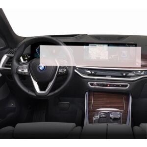 Folie de protecție Duragon pentru ecranul de navigație BMW X5 2019-2023 instalată - Accesorii electronice auto