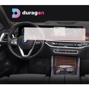 Duragon BMW X5 2023+ Navigationsschutzfolie im Auto installiert mit Logo - Kfz-Elektronik