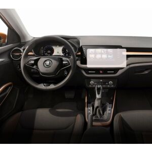 Folie de protecție Duragon pentru ecranul de navigație Skoda Fabia Monte Carlo 2016-2024 instalată în interiorul mașinii - Electronica auto