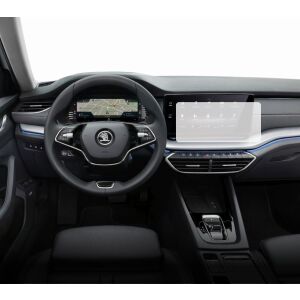 Folia ochronna na ekran nawigacji Duragon Skoda Octavia 2019-2024 zainstalowana w samochodzie - Radio samochodowe