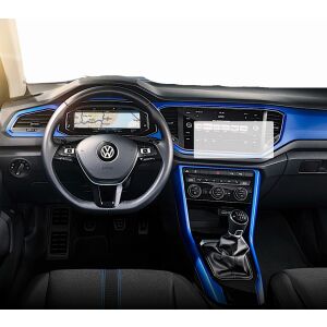 Folia ochronna Duragon zainstalowana na ekranie nawigacji Volkswagen T-Roc 2017-2021 - Radio samochodowe