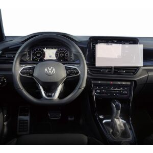 Folie de protecție Duragon pentru ecranul de navigație instalată pe un bord Volkswagen T-Roc 2021+. - Accesorii electronice auto