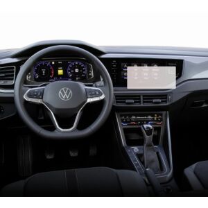 Duragon Volkswagen Polo 2021+ navigációs képernyővédő a kocsiba szerelve - Fejegység kiegészítő