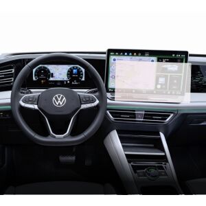 Folie de protecție Duragon pentru ecranul de navigație Volkswagen Tiguan 2020-2023 instalată pe bord - Accesorii electronice auto