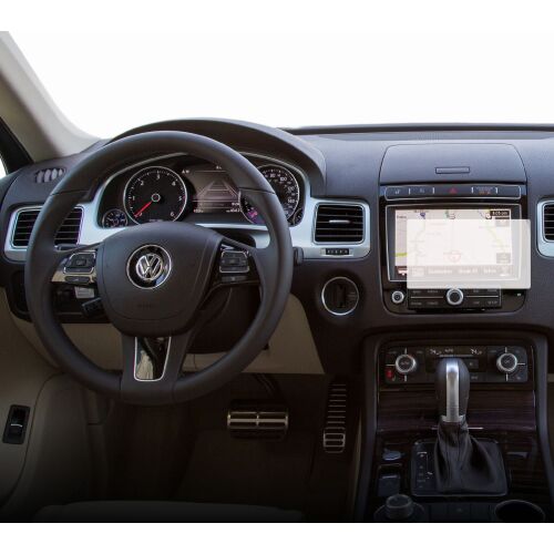 Duragon Volkswagen Touareg 2014-2019 navigációs képernyővédő a kocsiba szerelve