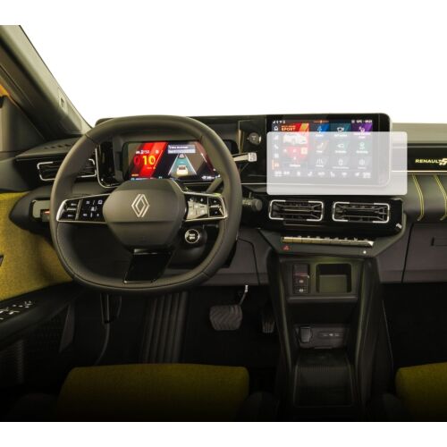 Folie de protecție Duragon instalată pe ecranul de navigație Renault 5 E-Tech 2024+