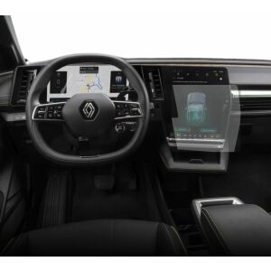 Folie de protecție Duragon instalată pe ecranul de navigație al unui Renault Megane E-Tech 2021 - Accesorii electronice auto