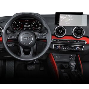 Folie de protecție mată Duragon instalată pe ecranul de navigație Audi Q2 2016-2020 - Electronica auto