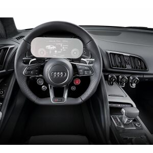 Folie de protecție pentru ecranul de navigație Duragon instalată pe afișajul central și ceasurile de bord Audi R8 2015-2018 - Accesorii electronice auto