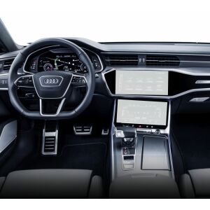 Folie de protecție Duragon instalată pe ecranul de navigație și AC al Audi A7 Sportback 2017+ - Accesorii electronice auto