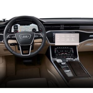 Folie de protecție Duragon pentru ecranul de navigație instalată pe display-ul Audi A6 2018+ - Accesorii electronice auto