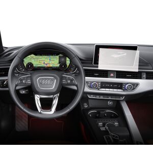 Folie de protecție mată Duragon instalată pe ecranul de navigație Audi A4 2018-2019 - Electronica auto