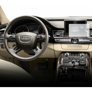 Folie de protecție mată Duragon instalată pe ecranul de navigație Audi A8 (D4), antireflex, anti-amprentă - Electronica auto