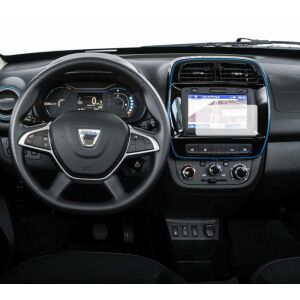 Folie de protecție ecran navigație Duragon Dacia Spring Electric 2021-2024 instalată în mașină - Accesorii electronice auto