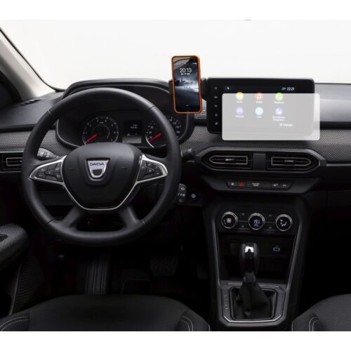 Folia ochronna na ekran nawigacji Duragon Dacia Sandero Stepway 2020-2024 zamontowana w samochodzie