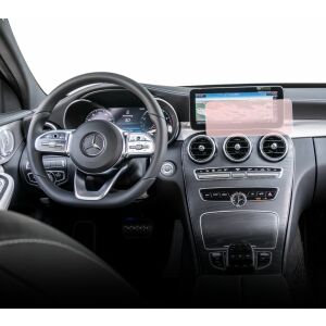 Folie de protecție Duragon pentru ecranul de navigație Mercedes Benz C-Class W205 instalată în mașină - Accesorii electronice auto