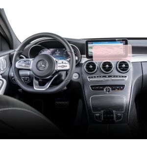 Folie de protecție mată Duragon instalată pe ecranul de navigație Mercedes Benz C-Class W205 - Accesorii electronice auto