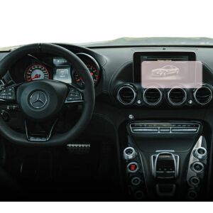Folie de protecție mată Duragon instalată pe ecranul de navigație al unui Mercedes AMG GT R Roadster - Electronica auto