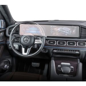 Folie de protecție Duragon instalată pe ecranul de navigație și pe afișajul tabloului de bord Mercedes-Benz GLE 2023+ - Accesorii electronice auto