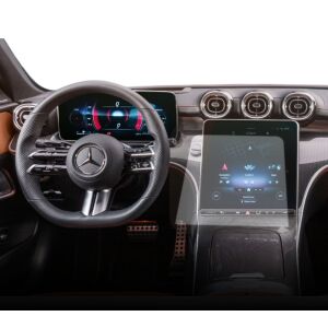 Folia ochronna Duragon zainstalowana na wyświetlaczu nawigacji Mercedes-Benz GLC (X254) - Radio samochodowe