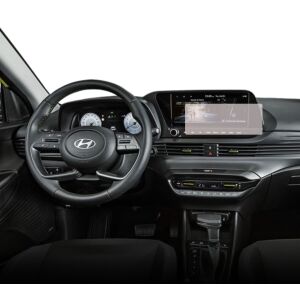 Folia ochronna na ekran nawigacji Duragon Hyundai i20 2020-2023 zainstalowana w samochodzie - Radio samochodowe