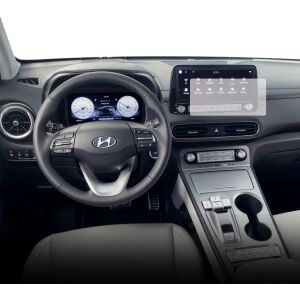 Matowa folia ochronna Duragon zainstalowana na ekranie nawigacji Hyundai Kona Electric 2020-2021. - Radio samochodowe