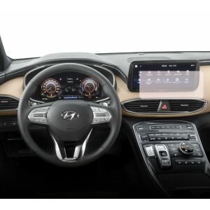 Folie de protecție mată Duragon instalată pe ecranul de navigație Hyundai Santa Fe 2020-2023. - Electronica auto