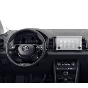 Folie de protecție pentru ecranul de navigație Duragon de 8 inch pentru Skoda Karoq 2021+ instalată pe bord - Electronica auto