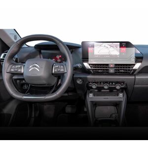 Matowa folia ochronna Duragon zainstalowana na ekranie nawigacji Citroen C4 X 2022+ - Radio samochodowe