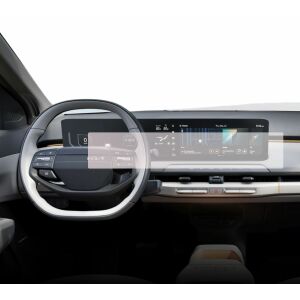 Folie de protecție Duragon instalată pe ecranul de navigație Kia EV3 2024+, protejând ecranul tabloului de bord - Accesorii electronice auto