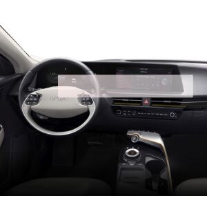 Folie de protecție Duragon instalată pe ecranul de navigație și instrumente Kia EV6 2021+ - Accesorii electronice auto