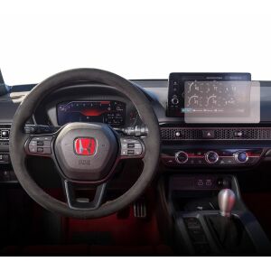 Folie de protecție mată Duragon instalată pe un ecran de navigație Honda Civic Type R 2022+, antireflex, anti-amprentă - Electronica auto