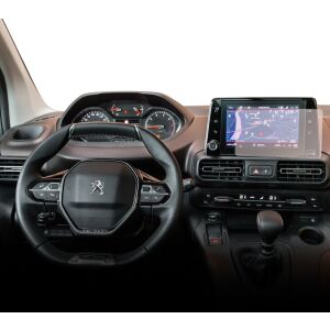 Folie de protecție mată Duragon instalată pe sistemul de navigație Peugeot e-RIFTER 2024+ - Electronica auto