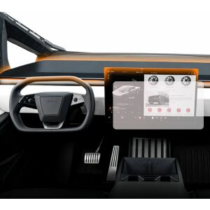 Folie de protecție pentru ecranul de navigație Duragon Tesla Cybertruck 2021+ instalată pe bord - Accesorii electronice auto