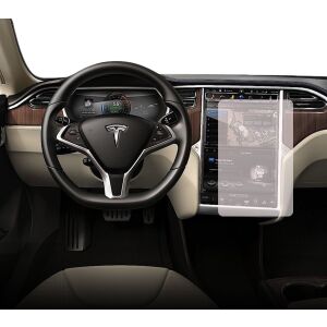 Folia ochronna na ekran nawigacji Duragon Tesla Model S 2012-2016 zainstalowana w samochodzie - Pojazd i części