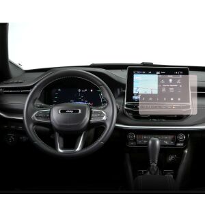 Folie de protecție Duragon pentru ecranul de navigație Jeep Compass 2021+ instalată - Accesorii electronice auto