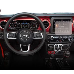 Folie de protecție pentru ecranul de navigație Duragon pentru Jeep Wrangler Rubicon 2018+ instalată în mașină - Electronica auto