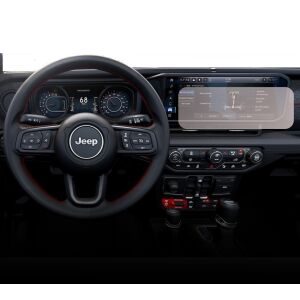 Folie de protecție mată Duragon instalată pe ecranul de navigație Jeep Wrangler Willys 2023+ - Electronica auto