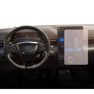 Duragon Navigations-Displayschutzfolie für Ford Mustang Mach-E 2020+ auf dem Armaturenbrett installiert - Kfz-Elektronik