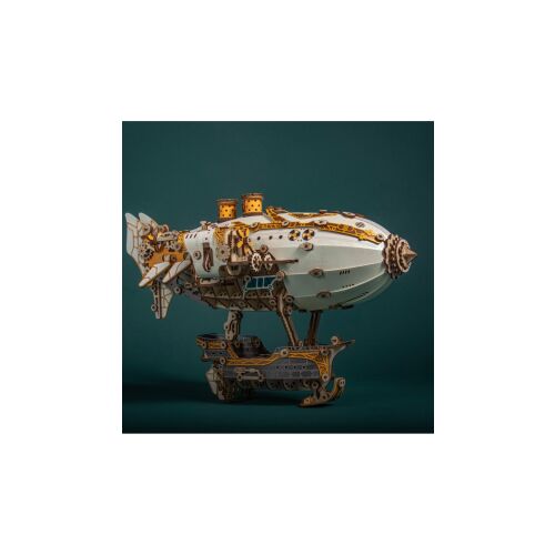 3D puzzle, Vzducholoď Mfantasy, biela, HC, drevo, 473 dielikov