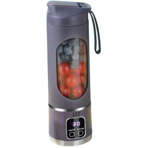 S DEPOT® mini turmixgép, hordozható, gyümölcsökhöz és zöldségekhez, elektromos, 50 W teljesítménnyel, űrtartalom 450 ml, 12000 RMP, 12 pengével, USB tápellátással, lila