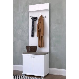 Set de mobilier pentru hol alb cu dulap pentru pantofi, suport pentru haine și raft - Seturi mobilier de hol