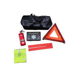Kit siguranta auto omologat format din Trusa medicala, Stingator 1 Kg cu manometru, 2 x Triunghi reflectorizant, Vesta reflectorizanta, Geanta depozitare 124914520 - Triunghiuri reflectorizante