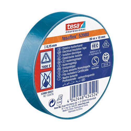Banda Izolatoare Tesaflex 20m Albastru - Flexibila si Ignifuga 128620268