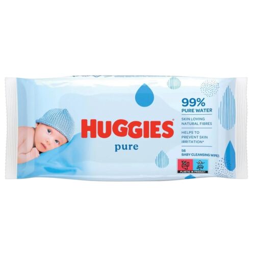 Huggies Pure nedves törlőkendő, 56 darabos csomag