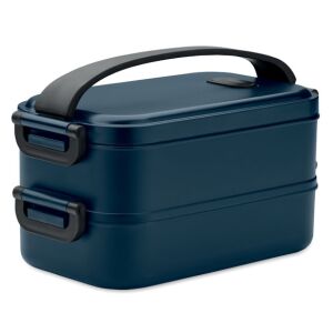 Cutie de prânz albastru închis cu 2 compartimente și mâner, capacitate 2x800ml - Transportatori de alimente și băuturi
